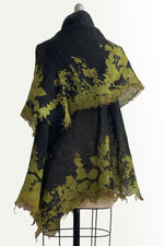 Load image into Gallery viewer, Asymmetrical Wrap Vest - Open Weave Linen w/ Bramble Print - Made to Order
