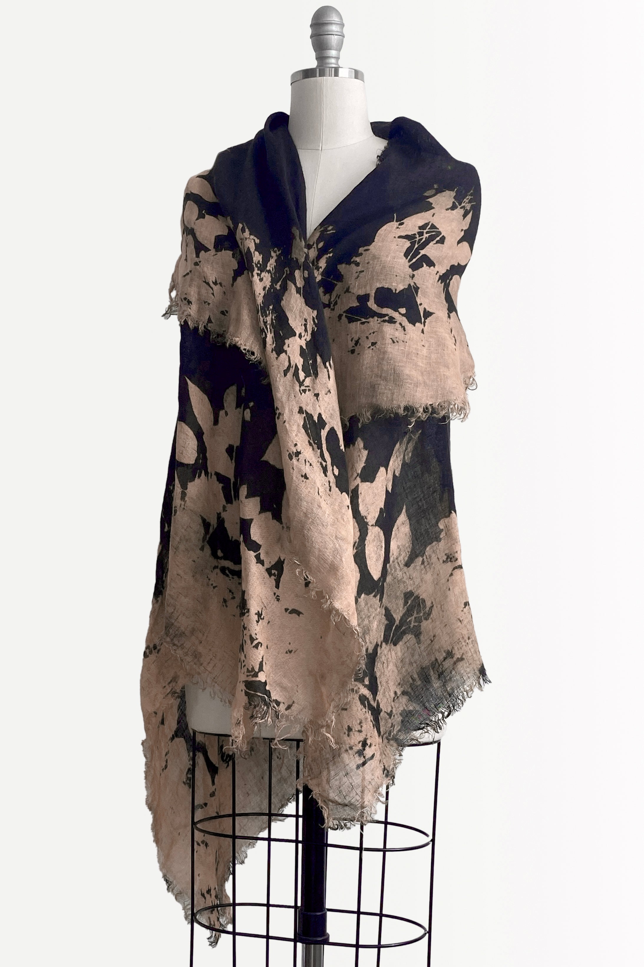 Asymmetrical Wrap Vest - Open Weave Linen w/ Bramble Print - Made to Order