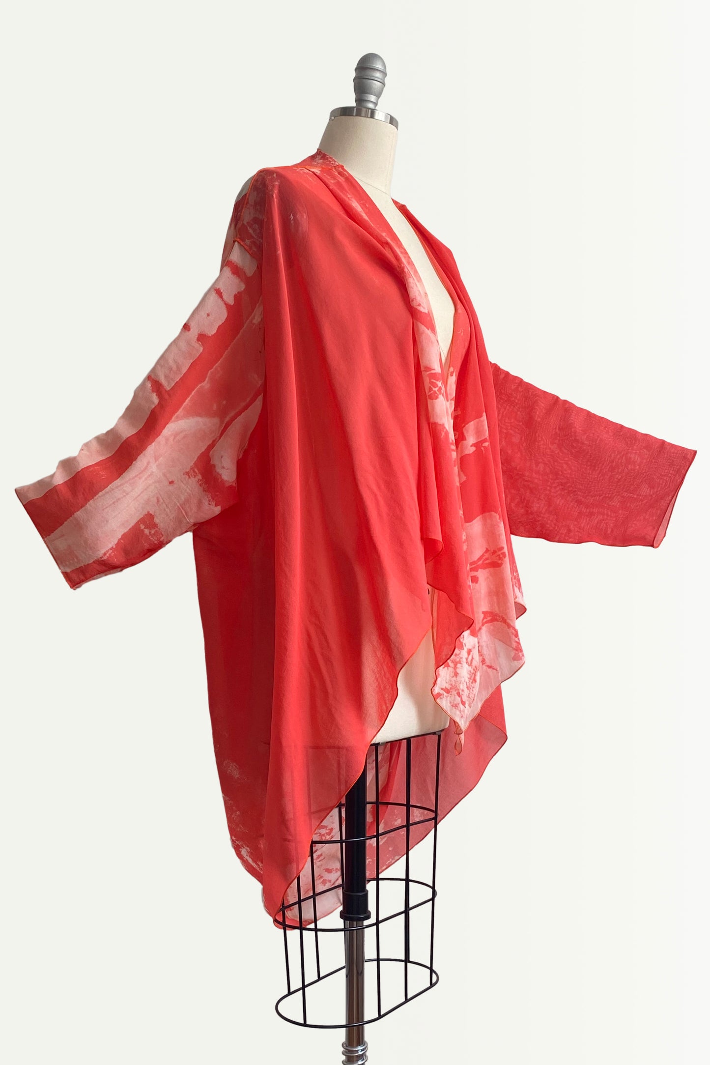 Saint Tropez Cocoon w/ Ghost Print - Coral & Natural