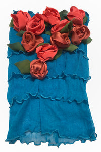 Flower Collar Headband - Turquoise w/ Coral