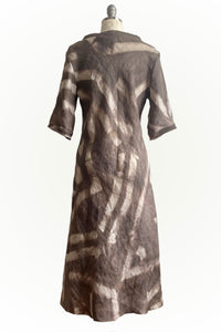 Jazzyfest Dress w/ Itajime Dye - Warm Gray & Natural - Medium