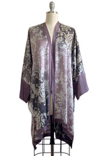 Load image into Gallery viewer, Lucianne Kimono w/ Wallpaper Print - Grey &amp; Purple
