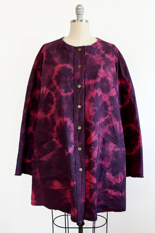 Juno Coat in Pink Tie Dye - Medium